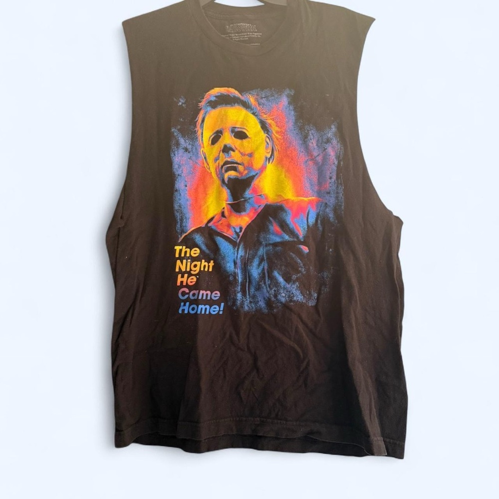 Black Sleeveless Graphic Tee